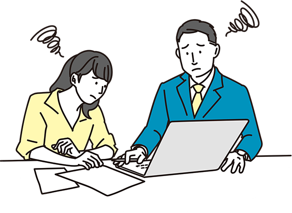 悩んでいる人たちのイラスト