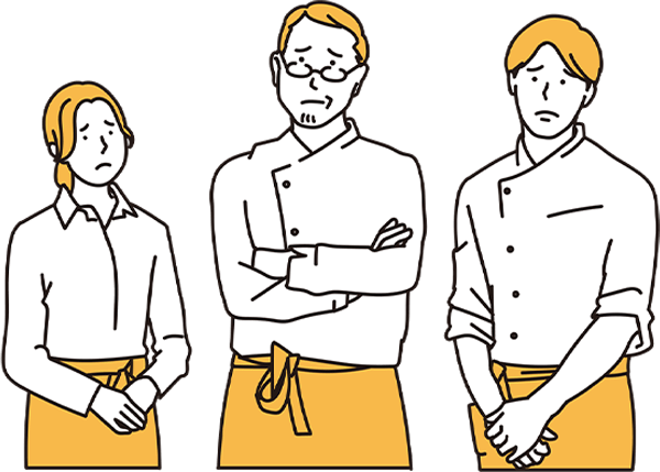 悩んでいる人たちのイラスト